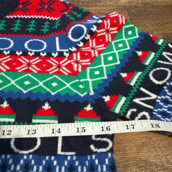 NEW FOREVER 21 Ugly Christmas Sweater "Snow Cool" Fair Isle Red Green Blue Soft - Picture 10 of 16